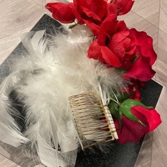 髪飾り　花　パール　2点セットの画像