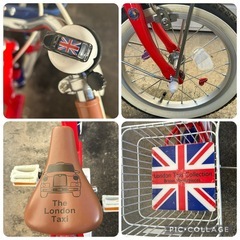 使用回数少ない　かじ取り棒つき（取り外し可能）自転車　14インチ　ワイヤー鍵プレゼント　の画像