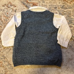 80 H&M 長袖シャツ ニットベスト セットアップの画像