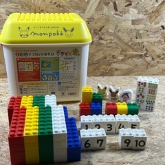 モンポケ monpoke ダイアブロックジュニア すうじでブロックあそび 中古品の画像