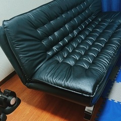 NITORI Black Sofa Bed - Very Good Condition (Pickup Only, Konan-ku Yokohama)の画像