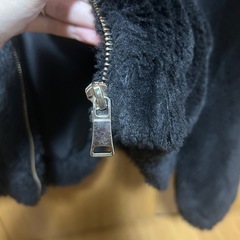 ZARAフェイクファーフード付きコート ブラックSサイズ の画像