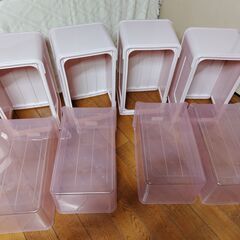 世田谷区近辺配送可能　美品　4点セット 日本製 ピンク 天馬 66L フェミーネ 引き出し収納ケース 衣装収納 奥行き66×高さ30㎝の画像