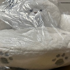 ⭐️未開封新品⭐️ふわふわくまさんもふもふおすわりクッション/ホワイト⭐️約50cm⭐️の画像