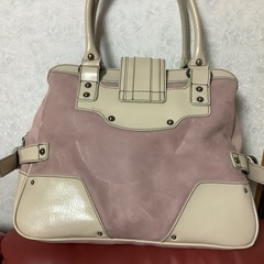 INDIVI ハンドバッグ　ミニボストンバッグ　ピンク　スエード調の画像