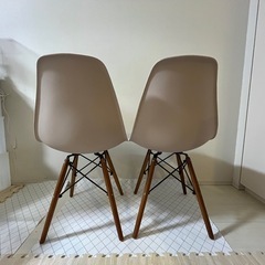 2脚セット イームズチェア チェア シェルチェア　ダイニングチェア　リプロダクト 木脚 椅子の画像