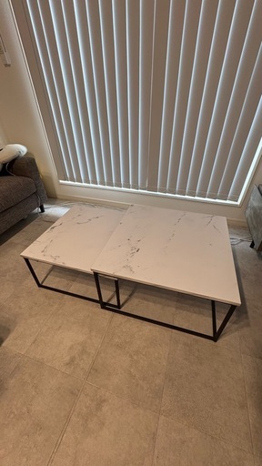 大理石調センターテーブル　ローテーブル　lowya