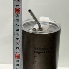 ステンレス製 断熱タンブラー ストロー付き ホット＆コールドドリンク対応 アウトドアキャンプの画像