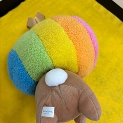 San-X レインボー アフロ犬 ぬいぐるみ 美品の画像