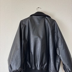 Javaコラボ　リブタートル フェイク レザー オーバーサイズ ジャケットの画像