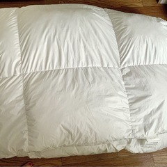 羽毛布団セット【無印良品】セミダブル掛け布団と掛け布団カバー、ダブルサイズ毛布の3点セットの画像