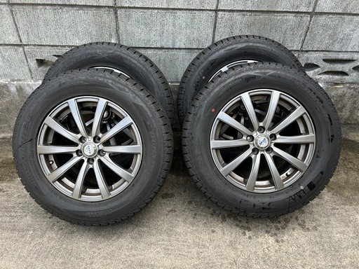 バリ溝Dunlop 215/65/R16 スタッドレスタイヤホイール付4本 (たけのこ