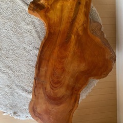 天然木 無垢風 ローテーブル 幅140cm×奥行82cm 重厚感あり 一枚板風の画像