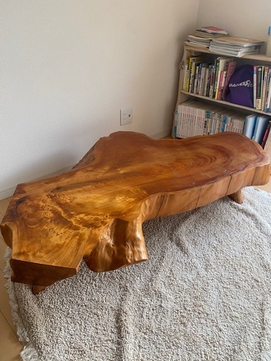 天然木 無垢風 ローテーブル 一枚板風　現在受付中