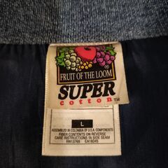FRUIT OF THE LOOM　狼アニマルプリント　デニムスタジャン　 スタジャン　 sizeLの画像