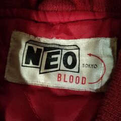 NEO BLOOD TOKYO 　ネオブラッド　袖革　ZIPタイプ　 スタジャン　レッド　美品　 sizeFの画像