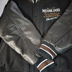 NEO BLOOD TOKYO 　ネオブラッド　袖革　スタジャン　ブラック　美品　 sizeFの画像