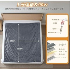 電気毛布 掛け敷き兼用 電気ひざ掛け  130×160ビッグサイズ　ふわっふわ　９段階温度調節の画像