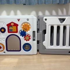 ベビーサークル　日本育児 ミュージカルキッズランドDX テレビパネル付き8枚の画像