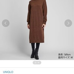 UNIQLOにタートルネックニットワンピースです☺️の画像