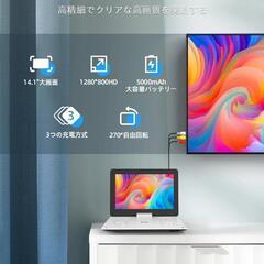 ポータブルDVDプレーヤー【目の保護仕様 14.1インチ液晶大画面 】の画像