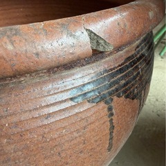 陶器 半胴かめ 2個 高さ約70cm と約50cm　　の画像