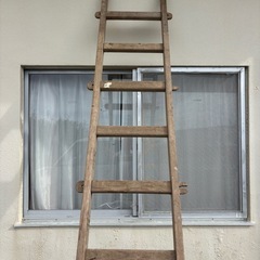 昔の木製梯子　3mの画像