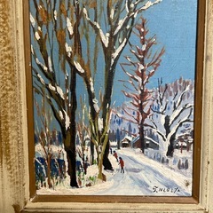 額絵　　湖畔の樹林の画像