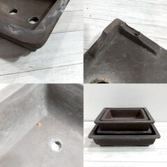盆栽鉢/ 山源/ 常滑/ 長方/ 4点セット/ 寄せ植え/ 松盆栽/ 松柏/ 烏泥/ 多肉植物/ 山野草/ 花/ 雑木/ 盆栽/ 園芸/ ガーデニング C0EX0107の画像
