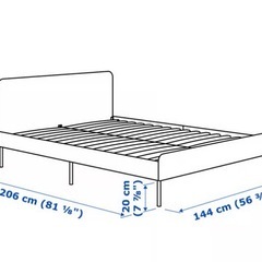 IKEA ベッド ダブルサイズ　完売カラー ライトグレー　SLATTUM スラットゥムの画像