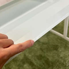 【リユース☆エコちょっぷ】ガラス　パソコンデスク　ホワイトの画像