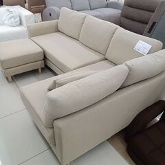 ★リユースのサカイ日立店★HJ7998  L字型ソファ ライトベージュ H80×D127×W210 クリーニング済み の画像