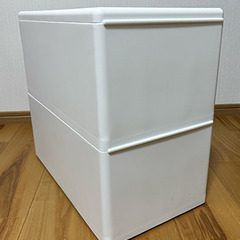 ニトリ 組み合わせて使える収納ケース ミディアム Mサイズ ホワイト 2段 5645104の画像