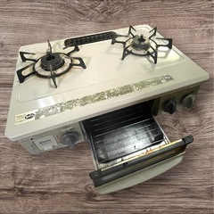 リンナイ　LPガスコンロ　RT33NJH7S　動作良好　2018年製　グリル付ガステーブル　LPGプロパン　強火力の位置 左　ガス配管付属しますの画像