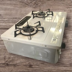 リンナイ　LPガスコンロ　RT33NJH7S　動作良好　2018年製　グリル付ガステーブル　LPGプロパン　強火力の位置 左　ガス配管付属しますの画像
