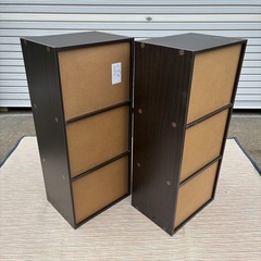 カラーボックス　三段ボックス　収納棚　ラック　棚　2個セットの画像