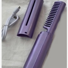 中古💖 ブラシ型 ヘアアイロン USB充電 ヒートブラシ ヘアスタイルの画像