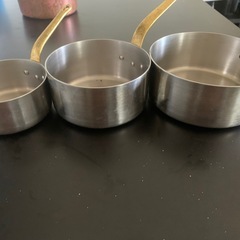 ステンレス小手鍋3個セット 銅小鍋3個セット6個セットの画像