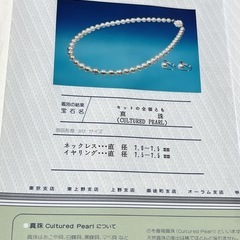 IDENTIFICATIONofPEARL 真珠ネックレス　イヤリング　セット　 真珠鑑別書付きの画像