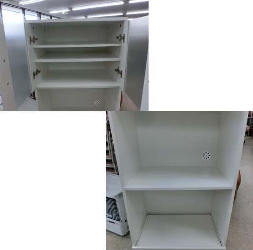 レンジボード 幅60&times;奥行40&times;高さ178cm 白 ニトリ フォルムN RE1860 ホワイト レンジ台 札幌 西野店