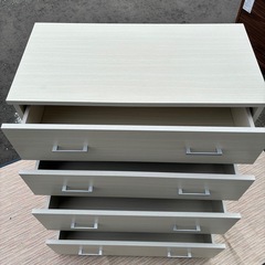 チェスト　タンス　4段チェスト　収納　4段ボックス　白家具　ホワイトの画像