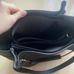 【美品・2way】黒色合皮バッグの画像