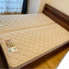 【格安】クイーンサイズすのこベッド＋フランスベッド製マットレス／5,000円／引き取り限定・早い者勝ち！の画像