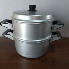 アルミ２段蒸し器＆両手鍋４点セットの画像