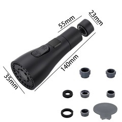 新品★3モード切替　蛇口シャワーヘッド ブラック 節水　快適　キッチン　簡単取付の画像