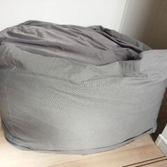 【美品・お届けも可能です】無印良品 体にフィットするソファ（色：グレー）ビーズソファの画像
