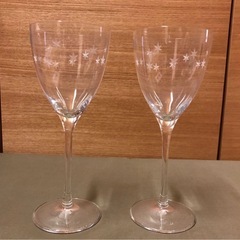 シャンパングラス　ワイングラス　ペア　星模様の画像