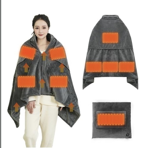 ひざ掛け 電気ブランケット　急速発熱　アウトドア 泊用 車中泊 洗える 防寒対策