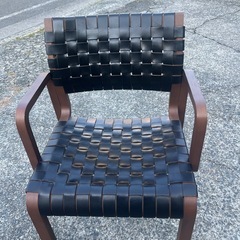 alflex ダイニングチェア 4点セット Black leather　の画像
