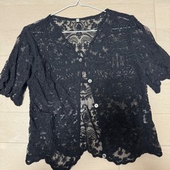 coca シアーレースカーディガン　黒の画像